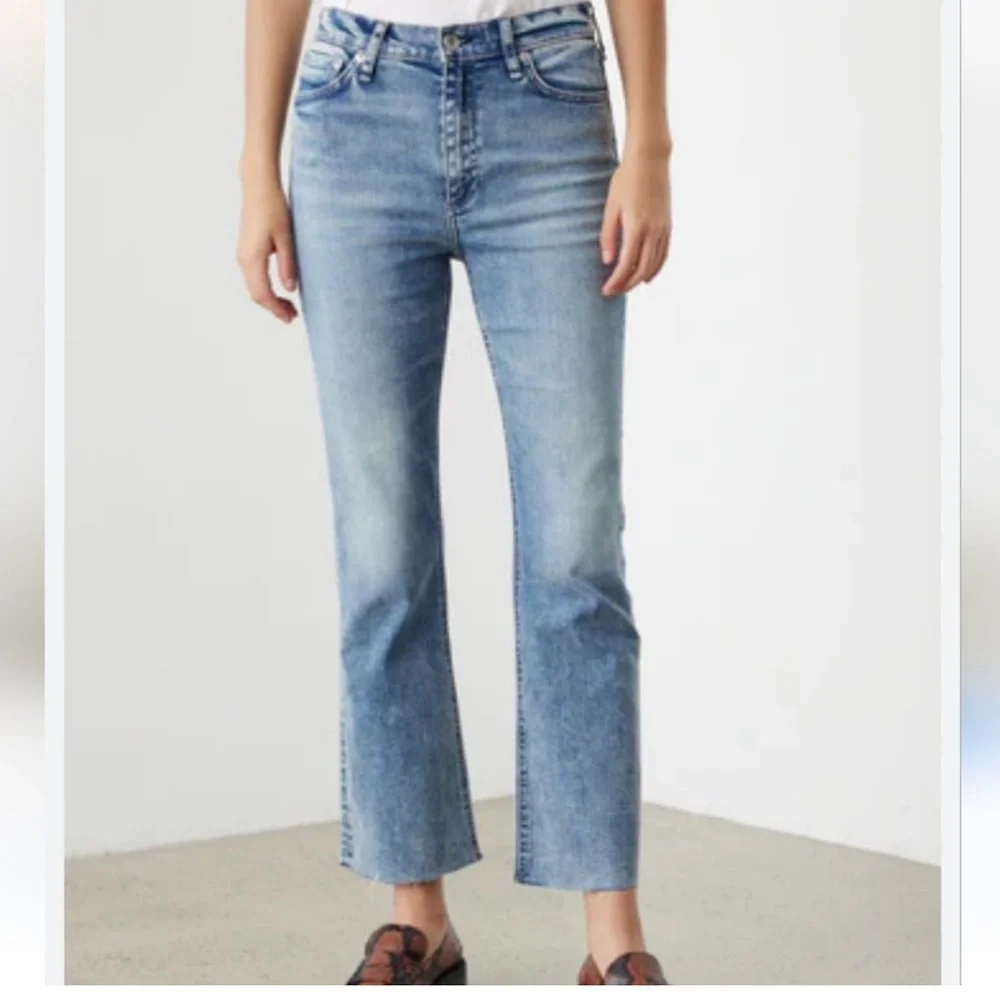 Rag & Bone Nina High-Rise Ankle Flare Denim Jeans - Picture 8 of 8